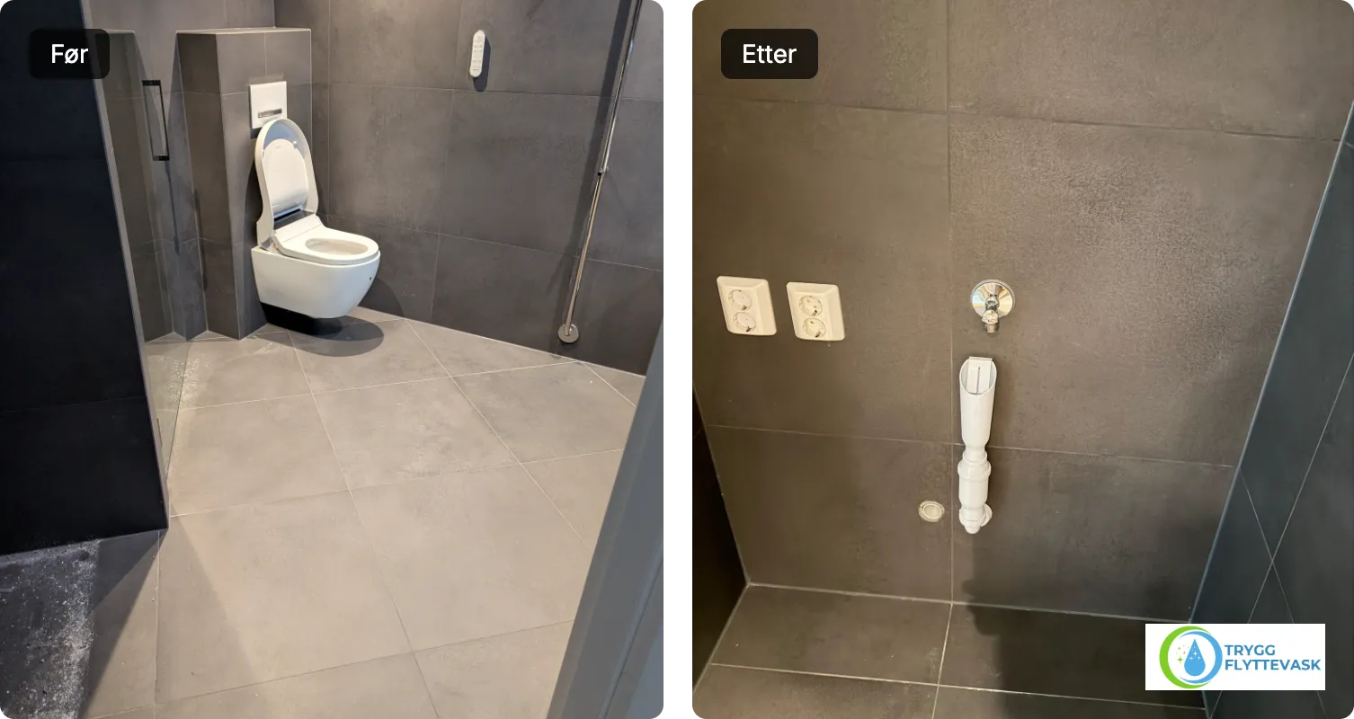Før og etter – Dusj og vaskemaskinplass